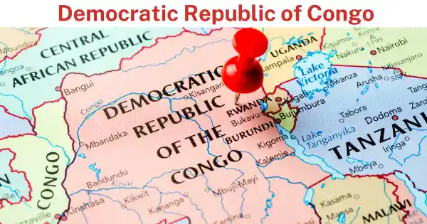 Democratic Republic of Congo , on the map 